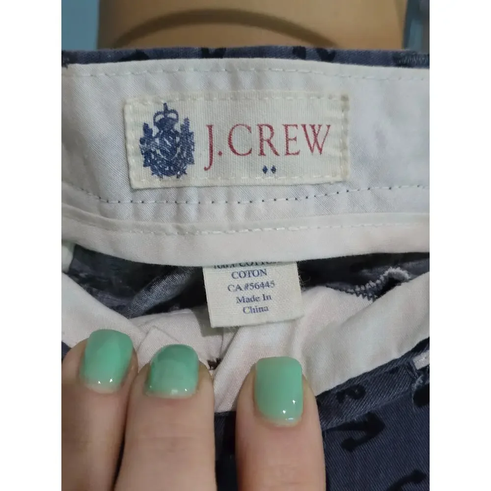 J. Crew Blue chino shorts with anchor pattern 36